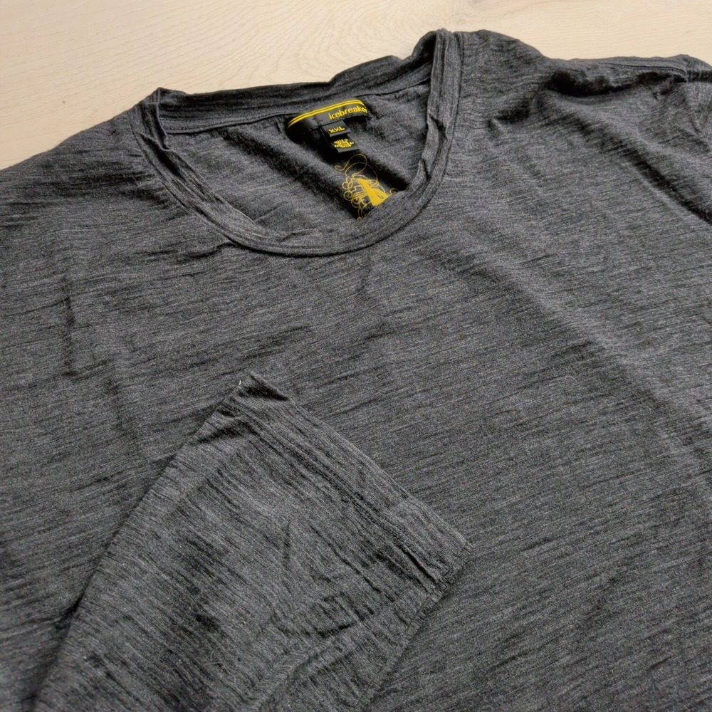 Icebreaker Shirt Womens XXL Merino Charcoal Gray Long Sleeve Base Layer Hiking